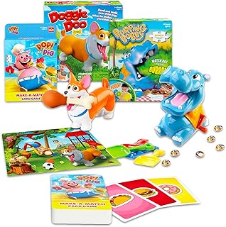 Goliath Board Games for Kids - 3 Pc Bundle with Burping Bobby, Doogie Doo Corgi, and Pop The Pig Make a Match Board Games...