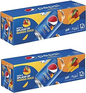 Pepsi soda mango flavor 12 oz, 24 cans total 288 fl oz