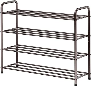 FANHAO 4-Tier Shoe Rack, 100% Stainless Steel Shoe Shelf Storage Organizer 12 Pairs for Closet, Entryway, Bedroom,Dorm Roo...