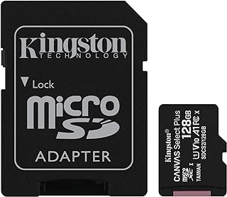 Kingston Canvas Select Plus Tarjeta microSD, SDCS2/128GB Class 10 con Adaptador SD, garantía de por vida con el fabricante.