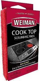 Weiman Cook Top Scrubbing Pads – Gently Clean and Remove Burned-on Food from All Smooth Top and Glass Cooktop Ranges, 3 re...