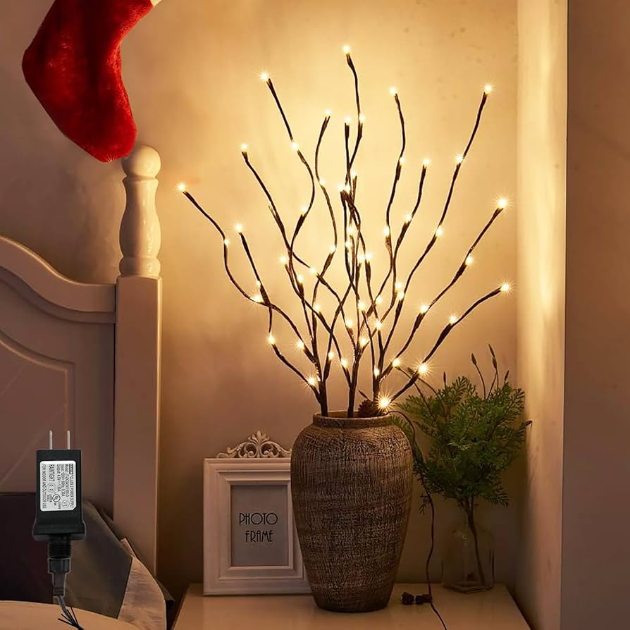 Amazon.com: PEIDUO Lighted Willow Branch 30Inch 3PK 60L LED ...