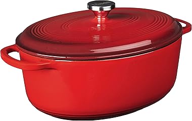 Lodge Horno holandés de hierro fundido esmaltado, Rojo, 6.6 l, 1