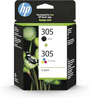 HP 305 Pack de 2 Cartouches d'Encre Noire et Trois Couleurs Authentiques (6ZD17AE)