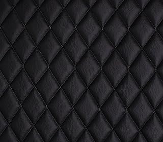 Vinyl Quilted Foam Fabric with 3/8" Foam Backing Upholstery / 52" Wide/Sold by The Yard/FABRIC EMPIRE (Black, Diamond 2" x...