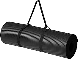 Amazon Basics 1/2 Inch Extra Thick Exercise Yoga Mat with Carrying Strap