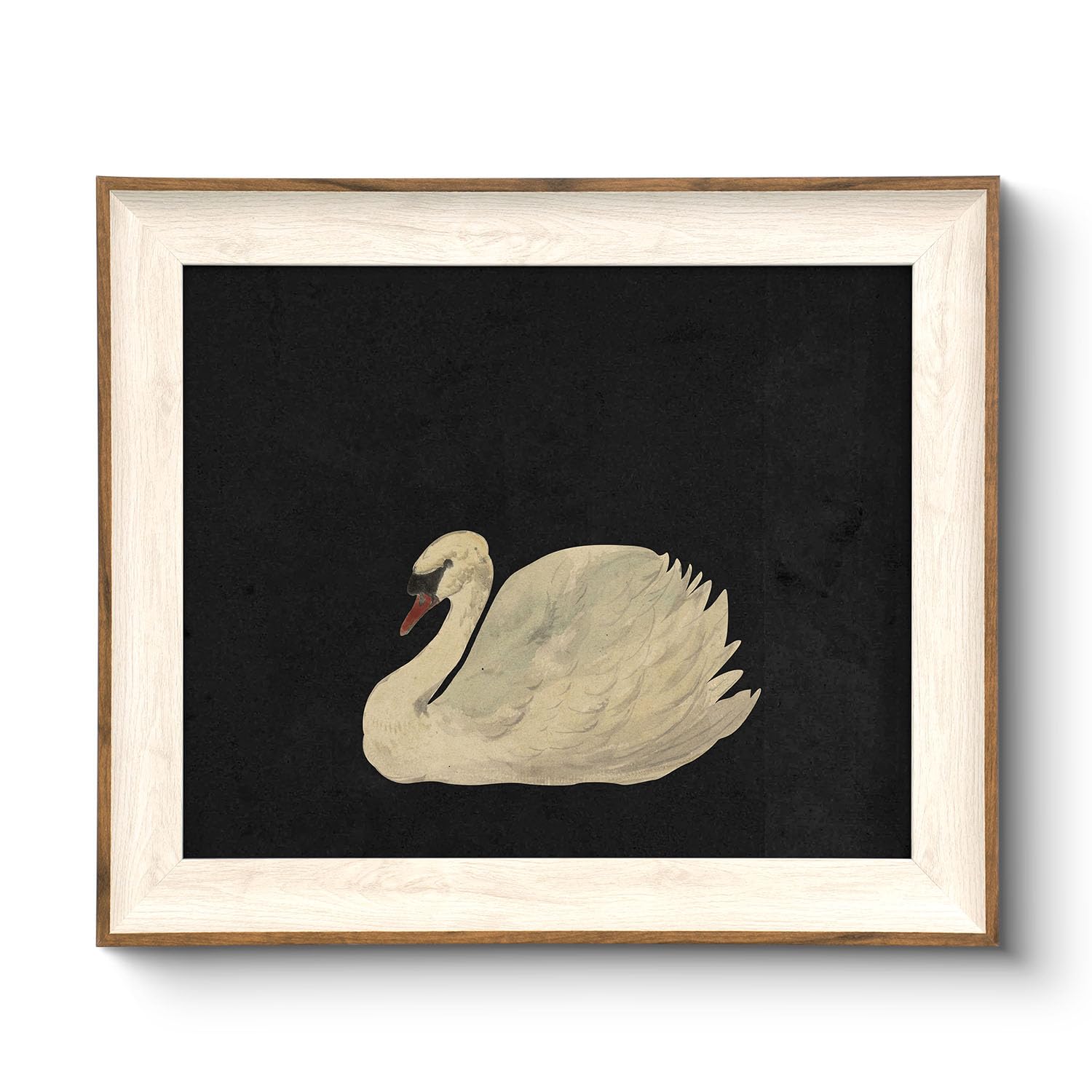 VIYYIEA Framed Canvas Wall Art for Living Room, Vintage Home Decor Animal Oil Painting Summer Room Decor Bathroom Wall Decor, Swan Art Prints Gifts for Friends or Family -【Zwaan】-(10x12 inches)