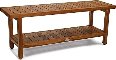 48" Spa Teak Shower Bench with Shelf