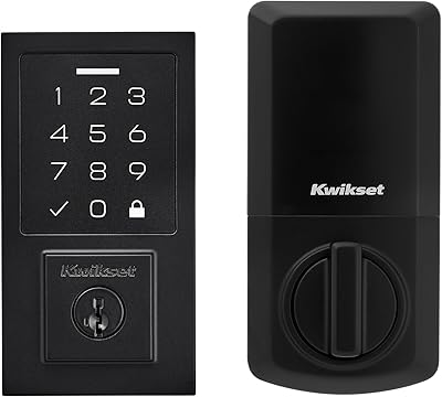 Kwikset SmartCode 270 Keyless Entry Electronic Touchpad Deadbolt Door Lock with Auto-Lock, Custom User Codes, Advanced Security in Matte Black Contemporary