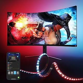 Govee Gaming Light for Monitor G1, RGBIC LED Backlight for 24-26 Inch PC, Software Color Matching Strip Lights Sync to Scr...