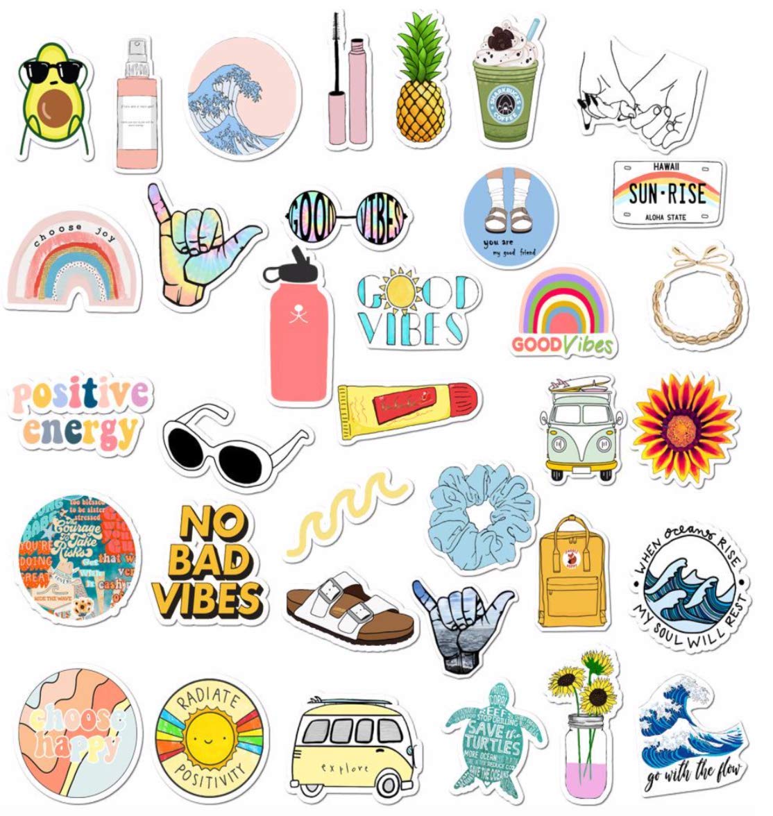 Vsco Cute Stickers for Hydro Flask[50pcs] Vinyl Sticker for Laptop ...