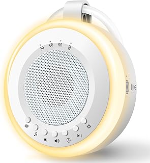 Máquina de Ruido Blanco para Dormir Bebé: Easy@Home Aparato de 20 Sonidos Relajantes con Luz Nocturna Ajustable & Temporiz...