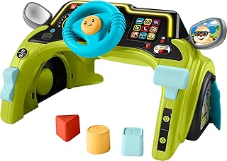 Fisher-Price Baby & Toddler Learning Toy Laugh & Learn Sit & Steer Driver Car Activity Center with Smart Stages for Ages ...