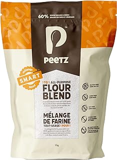 Peetz Gluten Free Flour S.M.A.R.T Blend One To One Baking Flour | 60% Whole Grains And Seeds | All Purpose Mix For Bread, ...