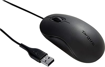 Targus Corporate USB Optical Laptop Mouse with 6-Foot USB Cord, Matte Black (AMU80US)