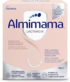 Almimama – complemento alimenticio que favorece la lactancia materna – probiótico para lactancia – 30 sobres x 2 g. Total ...