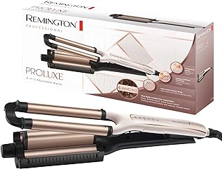 Remington Ondulador de Pelo PROluxe 4 in 1, Peinados Duraderos, Cerámica, CI91AW