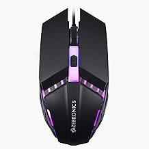 ZEBRONICS PHERO Wired Gaming Mouse with up to 1600 DPI, Rainbow LED Lights, DPI Switch, High Precision, Plug & Play, 4 But...