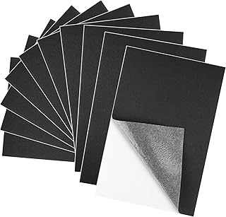 BOUBONI 10PCS Black Self Adhesive Felt Fabric Sheets Sticky Felt Sheets for Craft Supplies Art Home Making（8.3" x 11.8"/20...