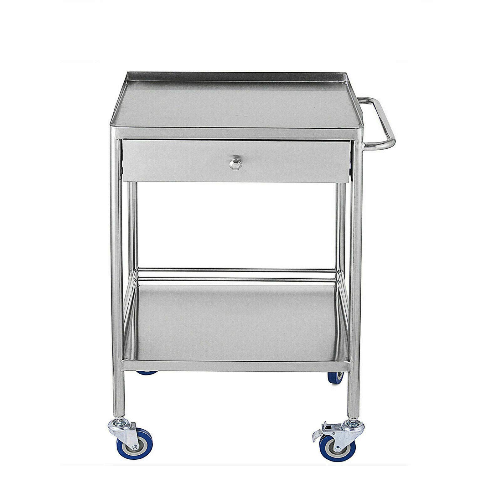 Buy 2-Layer Medical Trolley Stainless Steel care Trolley Mobile Care ...