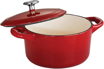 Tramontina Covered Small Cocotte Enameled Cast Iron 24-Ounce, Gradated Red, 80131/056DS