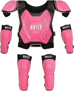 Kids Dirt Bike Gear- Motorcycle Protective Gear Chest Protector Youth Motocross Gear Body Armor Vest Knee Guards and Elbow...