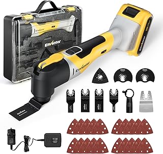 Enventor Brushless Oscillating Multi-Tool, 20V Cordless Oscillating Multi Tools with 2.0Ah Battery, 12000-19500RPM, 6 Vari...