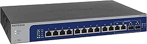 NETGEAR 12-Port 10G Multi-Gigabit Plus Switch (XS512EM) - Managed, with 2 x 10G SFP+, Desktop or Rackmount, and Limited Lifetime Protection