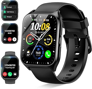 Reloj Inteligente Hombre Mujer, 1.85" Smartwatch con Llamadas Bluetooth, Podómetro/Pulsómetro/Monitor de Sueño, Impermeabl...