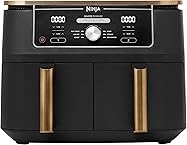 Ninja Foodi MAX Dual Zone Heißluftfritteuse [AF400EUCP] Amazon Exclusive, ‎2470 Watt , 9,5 L, 2 Heißluft-Frittierfächer, 6 Funktionen, 27 x 41.5 x 32.5 cm, Kupfer/Schwarz