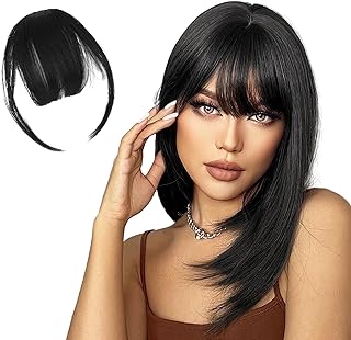 Clip-in pony, haarfranjesverlengingen, clip-in haarverlengingen voor vrouwen, 100% echt Remy-haar, fringe bangs voor vrouw...