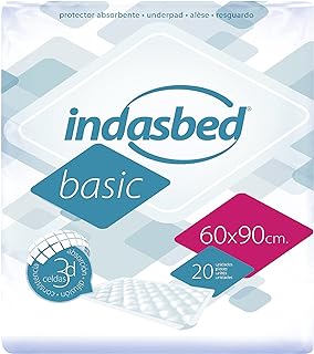 Indasbed Basic Protector Cama, 60 x 90 cm - Color Blanco, 20 Unidades (Paquete de 1)