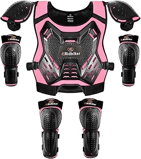 Kids Dirt Bike Gear Armor Vest Suit, Motorcycle Chest Protector with Knee Elbow Pads, Youth Riding Protective Gear for Mot...