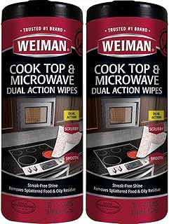 Weiman Glass Cooktop and Microwave Wipes - 2 Pack - Cleaner for Daily Use Professional Home Kitchen Cooktop Cleaner and Po...