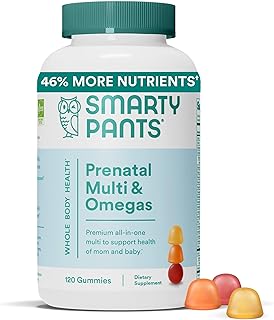 SmartyPants Prenatal Vitamins for Women, Multivitamin Gummies: Omega 3 Fish Oil (EPA/DHA), Biotin, Methylfolate, Vitamin D...