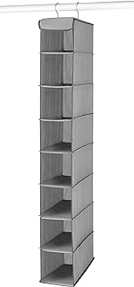 Whitmor Hanging Shoe Shelves - 8 Section - Closet Organizer - Grey