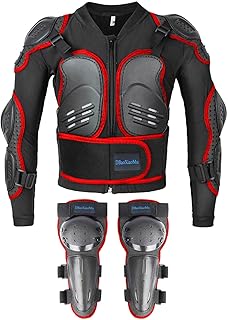 Kids Motorcycle Jacket Armor Suit-Dirt Bike Gear for Children,Back Chest Knee Protection for Cycling Skateboard Skiing