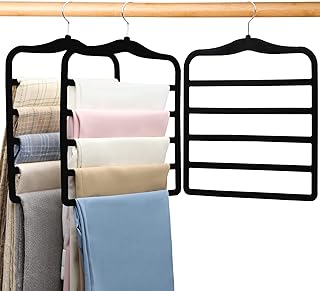 Closet Organizers and Storage,3 Pack Organization and Storage Pants-Hangers-Space-Saving,Velvet Hanger for Dorm Room for C...