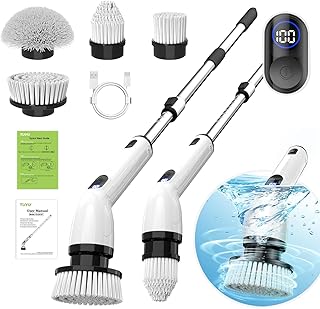 TUYU Electric Spin Scrubber, 2024 New Full-Body IPX7 Waterproof Bathroom Scrubber with Power LCD Display, Adjustable Exten...