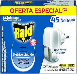 Raid Repelente Elétrico Líquido Anti Mosquitos 1 Aparelho + 1 Refil De 32 9 Ml