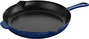 Staub Cast Iron 12-inch Fry Pan - Dark Blue, Made in France