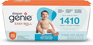 Diaper Genie Easy Roll Refill with 30 Bags, Holds up to 1410 newborn diapers per refill