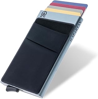 RE® Tarjetero Metálico RFID para Hombre con Capacidad de 6 a 8 Tarjetas | Cartera Minimalista de Aluminio | Portatarjetas ...