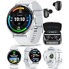 Wearable4U Garmin Venu 3 GPS Smartwatch AMOLED Display 45 mm Watch, Advanced Health and Fitness Features, Up to 14 Days of Battery, Whitestone Black Earbuds Bundle