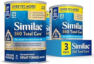 Similac 360 Total Care Infant Formula, Has 5 HMO Prebiotics, Our Closest Prebiotic Blend to Breast Milk, Non-GMO,‡ Baby Fo...