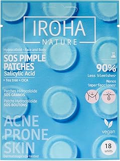 Iroha Nature - Parches para Granos con Ácido Salicílico, Árbol de Té y Centella Asiática, reduce los granos en 8h. Parches...