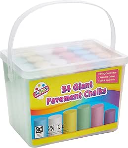 ART BOX 24 Giant Pavement Chalks in Tub Red