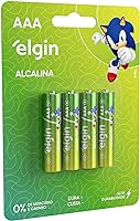 Pilha Alcalina, Elgin, Palito AAA, Blister com 4