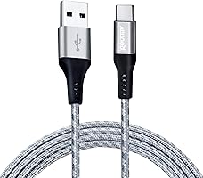 Geonav Cabo USB-C (tipo C) para USB, carregamento rápido, nylon trançado, 1,5MT, UCC06, Cinza/Branco