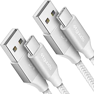 etguuds USB to USB C Cable 3.3ft, 2-Pack USB A to Type C Charger Cord Fast Charging for Samsung Galaxy A15 A25 A35 A55 A54, S24 S23 S22 S21 S20 S10 S10E, Note 20 10, Moto G, for iPhone 16 15, White